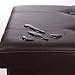 SONGMICS Folding Storage Ottoman Bench, Faux Leather, Brown ULSF703