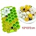 Bestag Silicone Ice Cube Trays with Lids BPA Free Easy Release Cubes Ice Trays (Green)