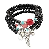 ReFaXi Men's Spot Natural Lava Stone Silver Buddha