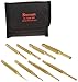 Starrett Brass Drive Pin Punch Set with Knurled Grip in Protective Fabric Pouch - 4