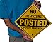 Minuteman Signs | Aluminum No Trespassing Posted Diamond Shaped Signs 4 Pack (Yellow)