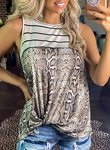 51Hv72m6ppL CORAFRITZ Camiseta sin mangas de piel de serpiente a rayas para mujer CORAFRITZ Camiseta sin mangas de piel de serpiente a rayas para mujer - Imagen 3
