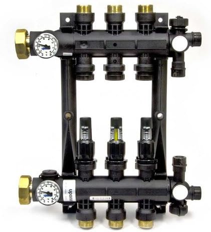 3-Loop EP Radiant Heat Manifold Assembly w/ Flow Meters
