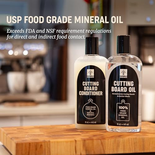 Made in USA Food Grade Mineral Oil and Conditioner for Cutting Boards (15 Oz) Butcher Blocks and