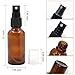Pack of 12, 1 oz Amber Glass Bottles with Black Fine Mist Sprayers by Mavogel, Including 2 Extra Black Fine Mist Sprayers, 2 Stainless Steel Mini Funnel, 2 Transfer Pipettes, 12 Bottle Labels