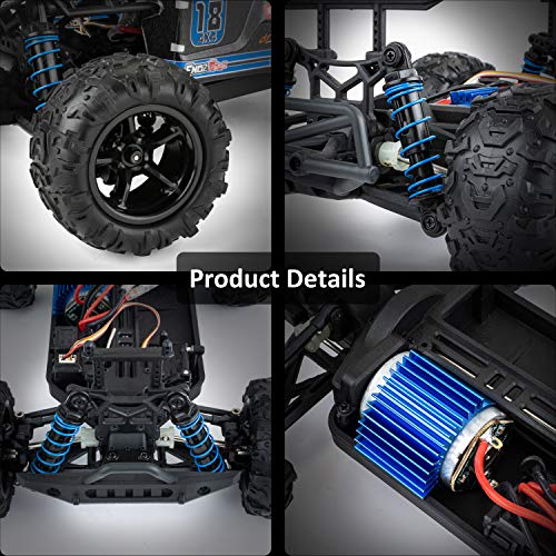 Remote Control Car, 4WD 1:18 Scale High Speed 40+ km/h Off Road Monster Toys RC Truck for Kids and Adults, MiraTekk Waterproof 2.4Ghz Radio Controlled RC Car 2 Rechargeable Batteries for 40+ Min Play