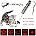 RIO Direct Rechargeable Chase Cat Toy, Multi Pattern Funny & Mini Flashlight Interactive LED Light Entertain and Train Your Cat Kitten Dog Pet - USB Charging