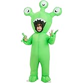 COMIN Halloween Inflatable Alien Costume Kids Cosplay Costumes Funny Ride on Blow Up Costumes Alien Suit for Teens