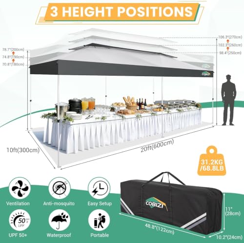 COBIZI 10x20 Pop Up Gazebo Review: Instant Canopy with Mesh Netting image 25