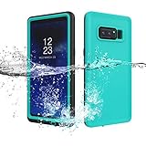 Galaxy Note 8 Waterproof Case, AICase IP68 Outdoor Underwater Transparent Protective Cover Full Body Shockproof Dustproof Dirtyproof with Kickstand for Galaxy Note 8 (2017) (Grass Blue/Black)