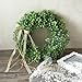Zehui Green Leaf Wreath with Bow Door Hanging Wall Window Decoration, Small Wreath, Rustic Home Decor, Holiday Home Decor, Holiday Festival Wedding Decor.