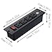 VILONG Recessed Power Strip with USB, Black Desktop Power Grommet, 1440 J 4-Outlets with Standard Plug 9.8 ft Power Cord Conference Office Home Kitchen (Black)