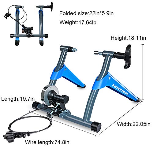 Portable Indoor Bike Trainer Stand,Quiet and Smooth Magnetic Resistance Bicycle Exercise Stand Constructed with Durable Steel - 8 Levels Adjustable Resistance for 700c or 26" to 29" Wheels Sizes - Thumbnail 4