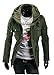 Fine Mens Military Style Hipster Hooded Long Sleeve Jacket Coat M Army Green