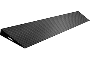 GANSNAY 0.6" Rise Threshold Ramps for Doorways, Driveways, Heavy Duty Solid Rubber 3000lbs Capacity, Non-Slip & Cuttable Handicap Ramp for Wheelchairs, Scooters, Strollers, Curbs- 0.6″Rise (35″×5.5″)