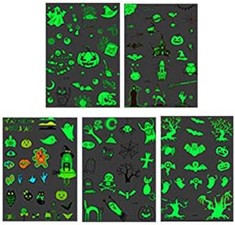 Chirsemey Tattoo Stickers, Glowing Tattoo Stickers Temporary Waterproof Stickers For Halloween Carnival Neon Party Bar Blacklight Theater
