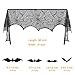 Dazonge Halloween Fireplace Mantle Scarf Black Cobweb Lace Runners for Fireplace Decorations (12pcs Bats Wall Decal Stickers Included)