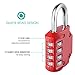ORIA Combination Lock, 4 Digit Combination Padlock for School, Employee, Gym and Sports Locker, Case, Toolbox, Fence, Hasp Cabinet and Storage, Red and 2 Pack