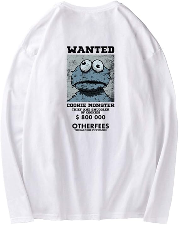 Amazon Co Jp Izyjoy ビッグシルエット Tシャツ メンズ 半袖 クッキーモンスター バックプリント 韓国 ストリート カジュアル 春 夏 Xl ホワイト 01 服 ファッション小物