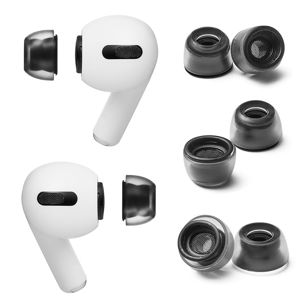 AZLA Crystal Replacement Ear Tips for AirPods Pro (1st & 2nd Gen, Size SSS/SS/S 3 pairs) – Premium Silicone, Enhanced Noise Isolation