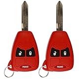 KeylessOption Keyless Entry Remote Control Car Key Fob Replacement for OHT692427AA KOBDT04A Red (Pack of 2)