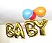 Large Gold 40 Inch Baby Letter for Baby Shower Decorations Balloon by PartyPlace, Shiny Gold High Quality Helium Baby Letter balloons