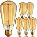 Newhouse Lighting ST64INC-6 ST64 Vintage Light Bulb 6-Pack Edison Bulbs-ST64 Style 60 Watts-Dimmable, Medium (E26) Standard Base E27-Squirrel Cage, 6-Pack, 2.7, Amber