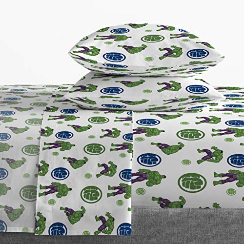 Jay Franco Marvel Hulk Fist Full Sheet Set 4 Piece Set Super Soft and