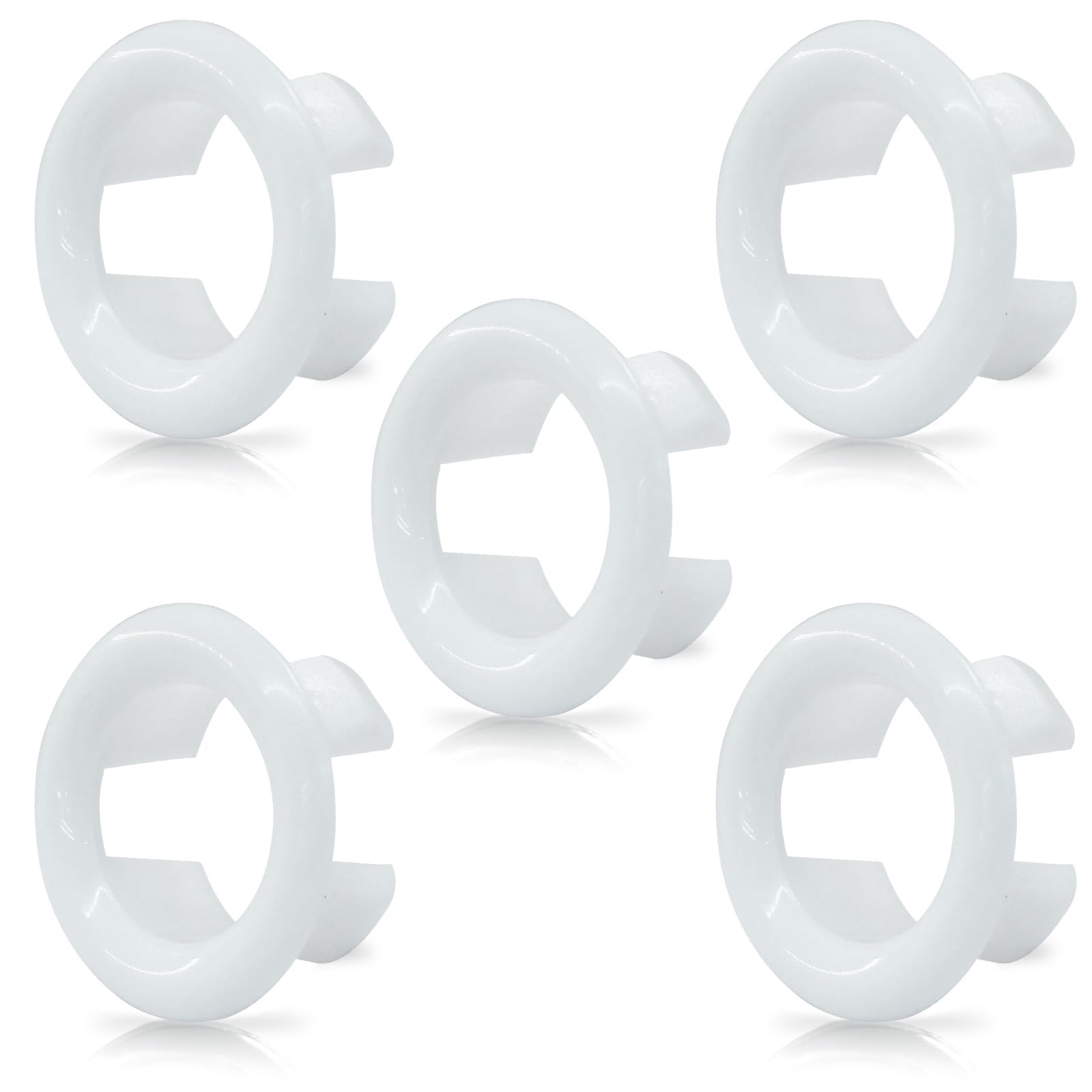 Photo 1 of Kyuionty 5 Pcs White Overflow Cover Rings, Round Hole Trim Hole Insert in Cap for Home/Sink/Bathroom/Kitchen