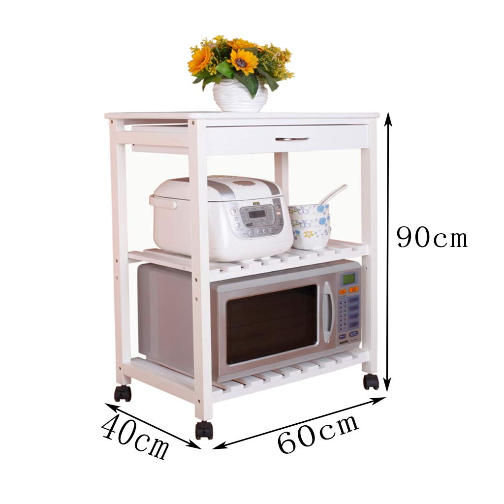 Soporte de microondas de madera sólida de 3 niveles Carro de ...