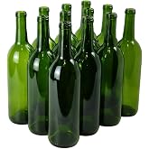 FastRack Green wine bottles 750ml, 12-Pack W5 Bordeaux - NO CORKS INCLUDED | Food-grade green wine bottles empty for winemaking, mead and liquor storage | Accepts #8 or #9 corks | Empty wine bottles