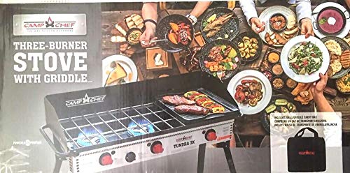 Camp Chef Tundra 3X Burner Stove with Grill/Griddle Carry Case (Model TS90G19)