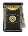 Palm West Leather Minimalist Leather Money Clip Wallet with RFID with Medallion (Dark Brown Leather, 12 Gauge Medallion)