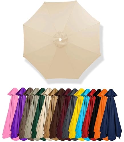 Bayside21 Replacement Umbrella Canopy for 11ft 8 Rib Outdoor Patio, Hanging Market Outdoor Patio Shades Ribs Length 64