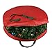 Elf Stor Bag-30” Round-Protect Holiday, Easter, Fall & Christmas Artificial Wreaths & Garland-Red Zippered Canvas Tote with Handles Decorative Wreath Storage Bag, 30