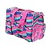 7-Pocket Tote Bag With Zipper (Pink, Blue, Green Zig Zag)