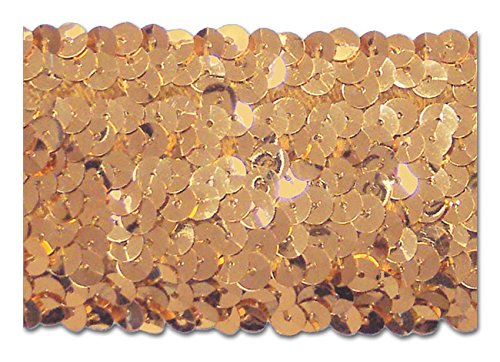 Gold 2 Inch Stretch Sequin - Low Price. 10 Yards