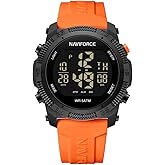 NAVIFORCE Men Sports Waterproof Digital Watches with Stopwatch Alarm Rubber Strap Wristwatch for Women