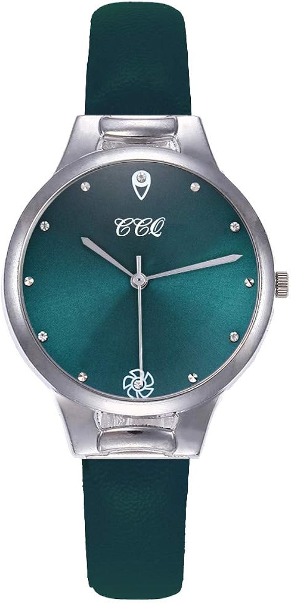 Amazon Waminger ワミナー 人気 高級 レディース 腕時計 軽量 かわいいファッション 高級 スケールレスマット ダイヤル レザーストラップクォーツ 快適性 おしゃれ 上品さ 安い 時計 グリーン レディース腕時計 腕時計 通販