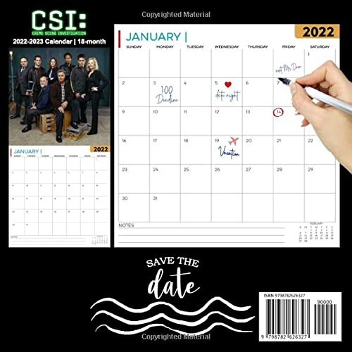 Amazon.com: Csi: Crime Scene Investigation 2022 Calendar: Official Csi: Crime Scene Investigation Calendar 2022 Weekly & Monthly Planner With Notes Section For ... Months - Movie Tv Series Films Calendar. 27: 9798782626327: Carolyn Baker: Books