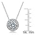 Ice Gems Sterling Silver Genuine, Created or Simulated Birthstone Gemstone Round Halo Necklace
