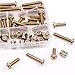 Glarks 100Pcs Zinc Plated M6x15/20/25/30/35mm Hex Socket Head Cap Furniture Screws Bolts and Barrel Nuts Assortment Kit for Furniture Beds Crib Chairs