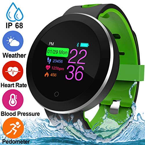 Fitness Tracker for Men Women with Blood Pressure Monitor Heart Rate Oxygen Sleep Monitor Calorie Pedometer Waterproof IP68 Smartwatch Activity Tracker Color Screen Sport Bracelet for Fathers Day Gift