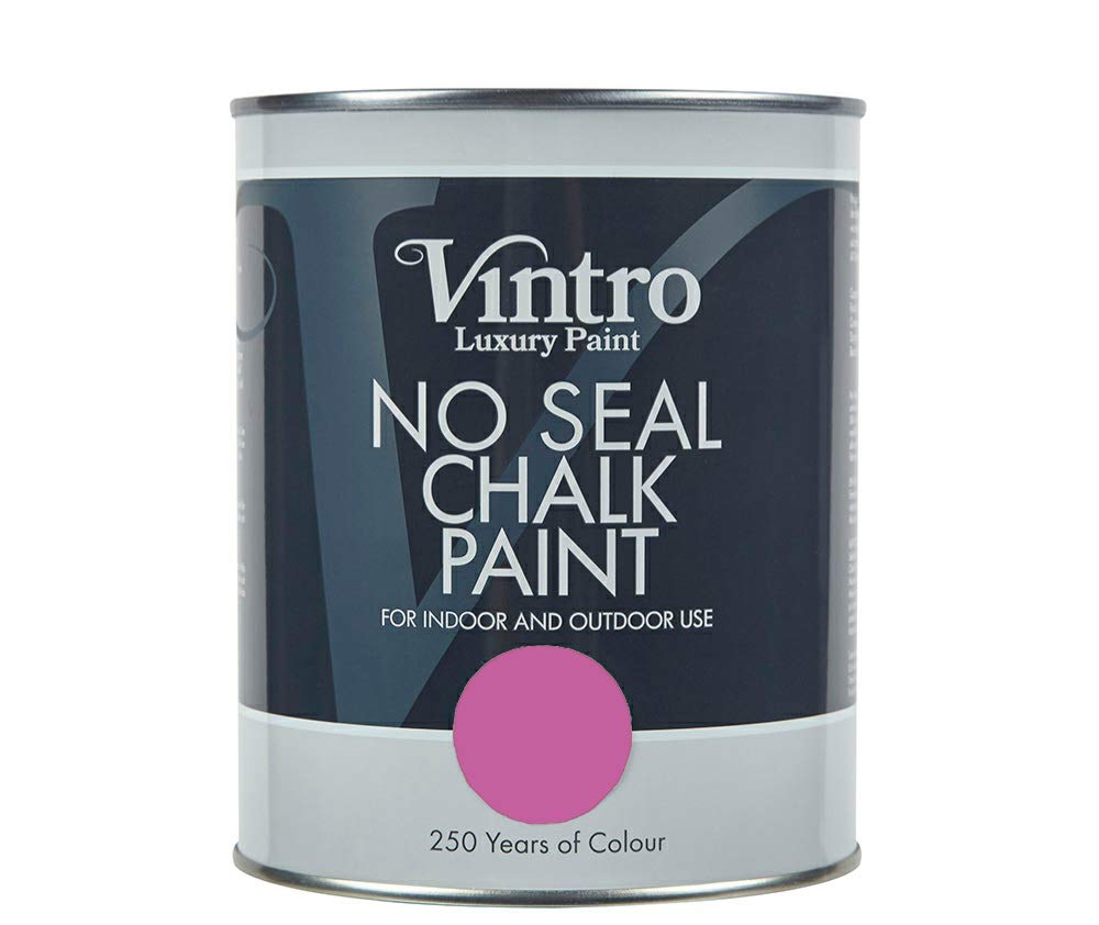 Vintro | No Seal Chalk Paint | Pinky Purple | Interior & Exterior Use | Furniture | Walls | Wood | Metal | 1 Litre (Orchid)