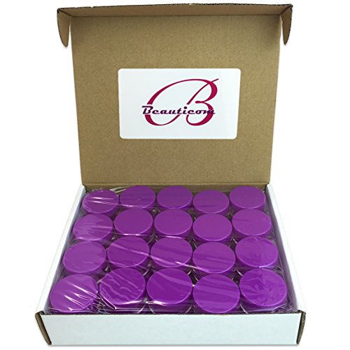 (Quantity: 40 Pieces) Beauticom 10G/10ML High Quality Clear Round Jars with Purple Lids for Beads, Gems, Glitter, Chrams, Small Arts and Crafts Items - BPA Free