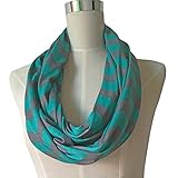 Women's Chevron Patterned Infinity Scarf with Zipper Pocket
