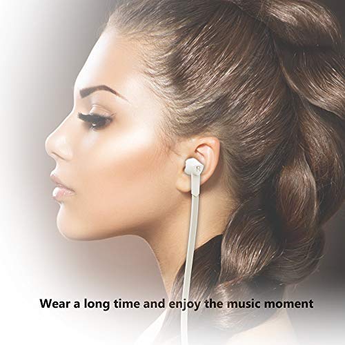Headphones, BYZ Wired Earbuds with Mic, Stereo Earphones for Running Workout Gym, Tangle Free, White - Thumbnail 7