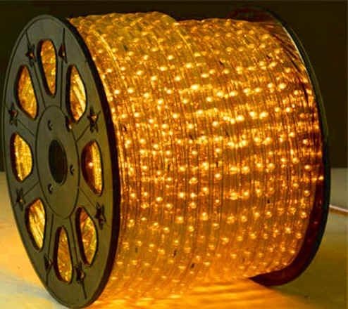 YELLOW 12 Volts DC LED Rope Lights Auto Lighting 9 Meters(29.5 Feet)