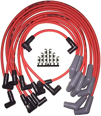 UPP - PROSTREET 250 - Red 8mm Silicone High Performance Racing Custom Spark Plug Wire Set For Ford V8 Applications - 250 ohm Wire Wound Core-135 Degree Spark Plug Boots and 90 Degree Distributor Boots