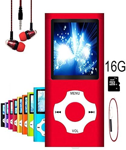MP3 Player / MP4 Player, Hotechs MP3 Music Player with 16GB Memory SD card Slim Classic Digital LCD 1.82'' Screen MINI USB Port with FM Radio, Voice record